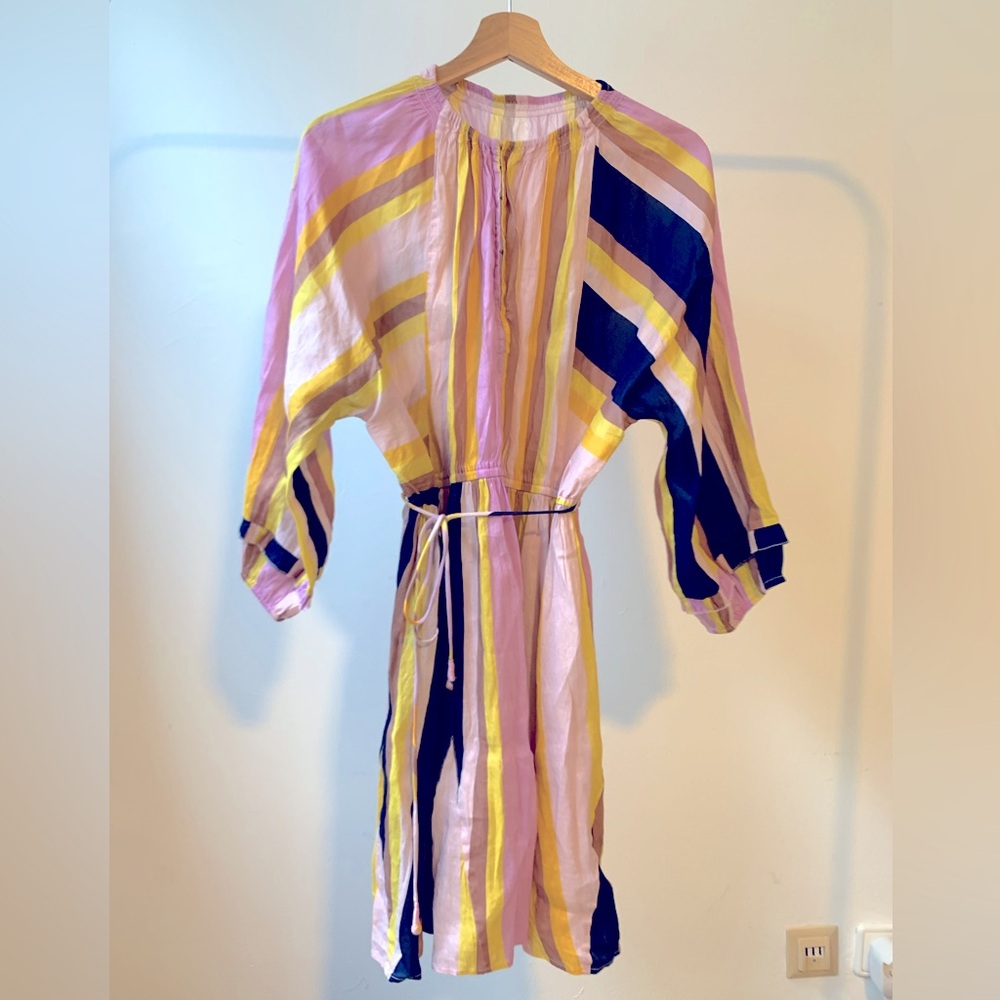 Apiece Apart Silk Linen stripe dress